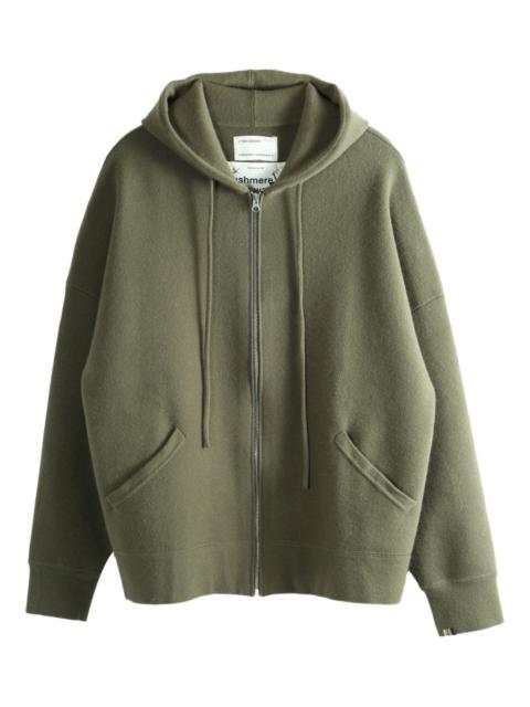 zip-up knitted hoodie