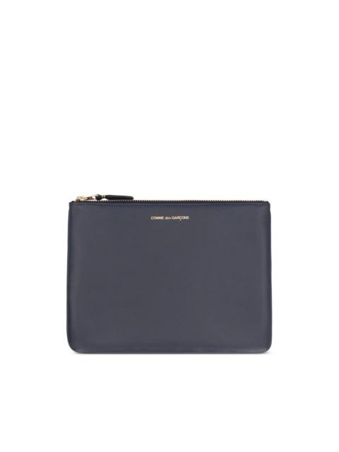 logo-print leather pouch