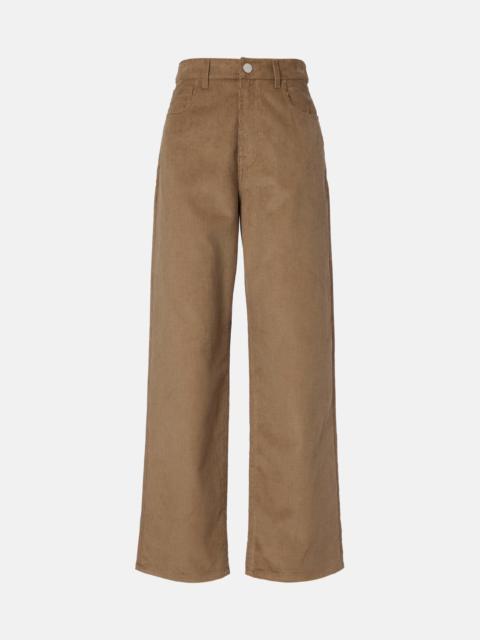 Cotton corduroy wide-leg pants