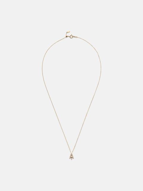 Alphabet A 18kt gold necklace with diamonds