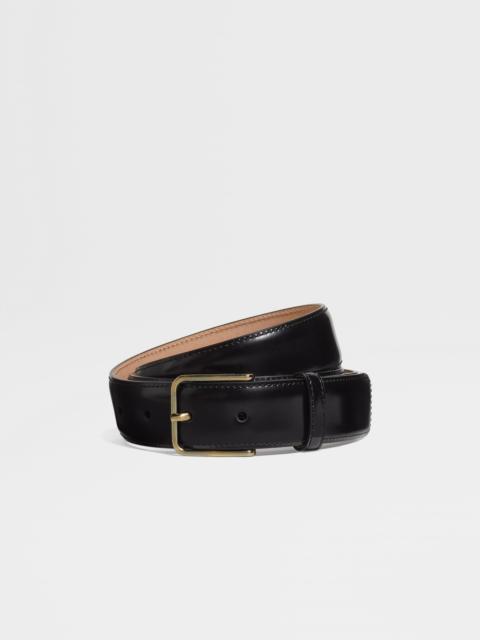 BLACK BOVINE LEATHER BELT