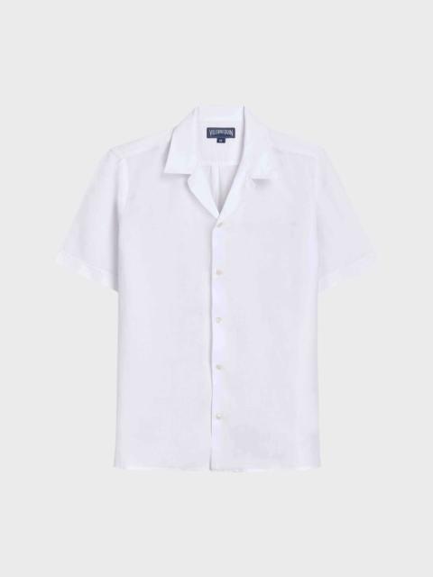 MEN BOWLING LINEN SHIRT SOLID