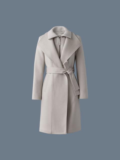 NORITA 2-in-1 double face wool coat with sash