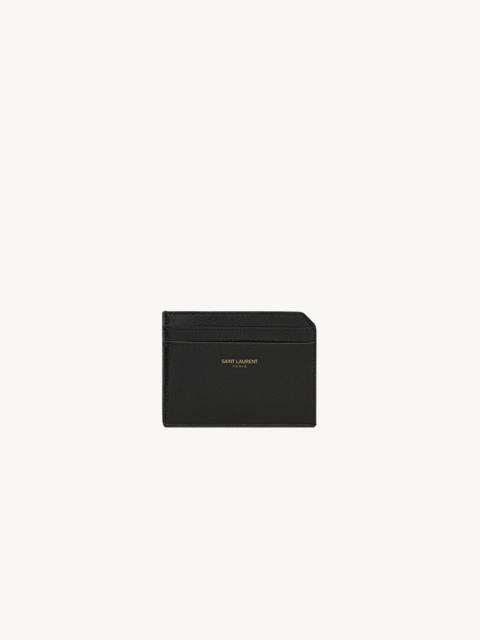 SAINT LAURENT PARIS OPEN CARD CASE IN COATED BARK LEATHER