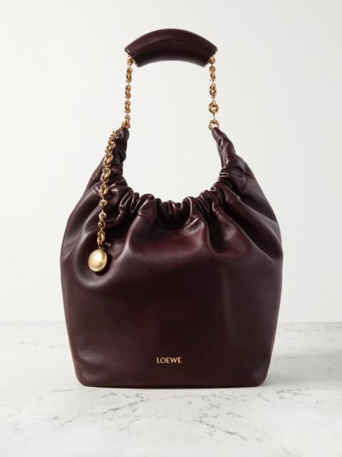 Squeeze Small Chain-embellished Gathered Leather Shoulder Bag