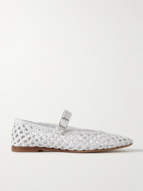 Woven Leather Mary Jane Ballet Flats