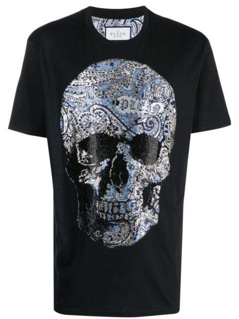 paisley skull round neck T-shirt