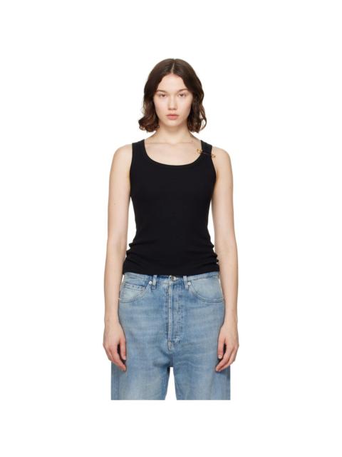 Black Safety Pin Ribbed Tank Top