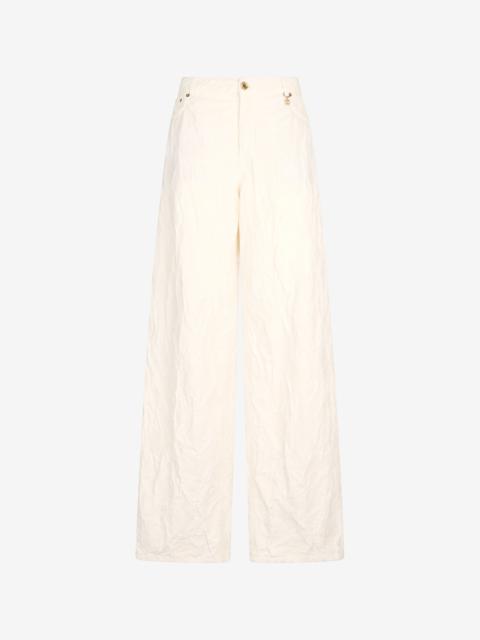 Wide Leg Structured Trousers