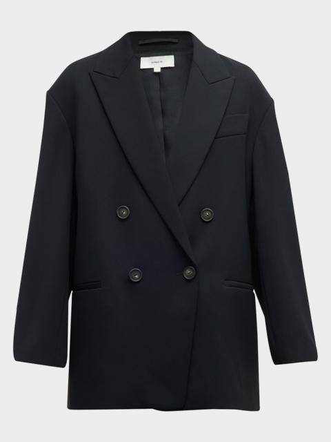Double-Breasted Crepe Boyfriend Blazer