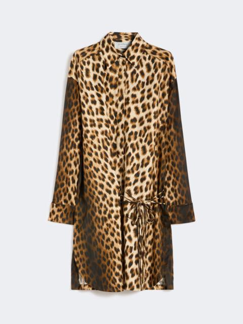 Silk twill criss-cross shirt dress - CAMEL