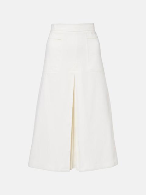 Renoir pleated cotton midi skirt