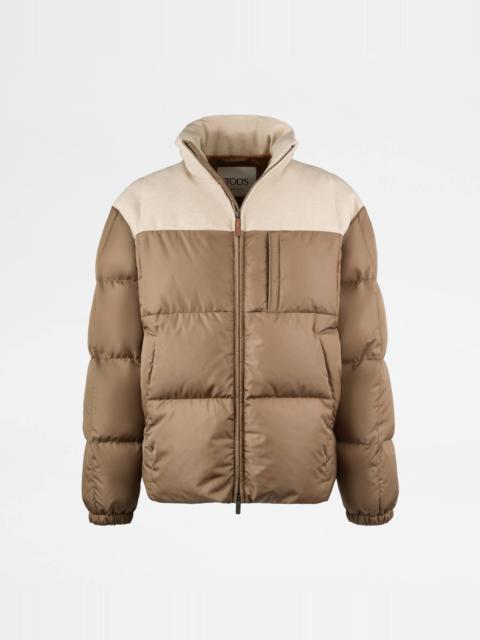 BI-MATERIAL DOWN JACKET - GREY