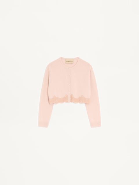 WOOL CARDIGAN WITH LACE
