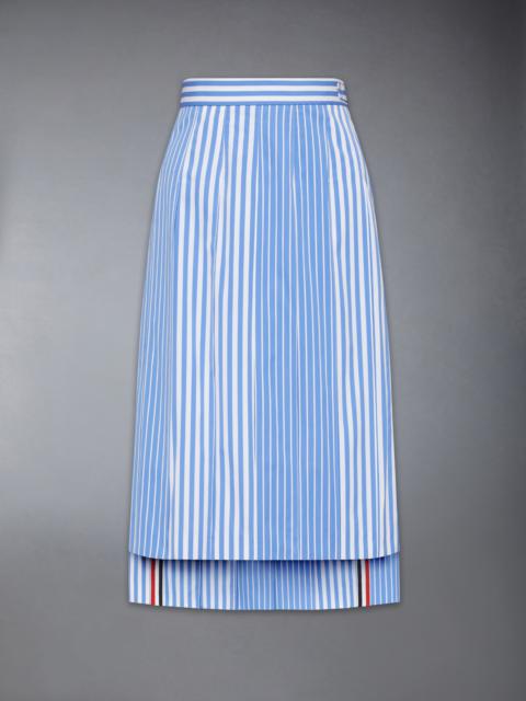 AWNING STRIPED POPLIN FUNMIX PLEATED SKIRT