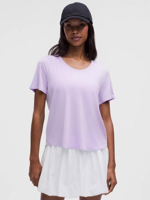 Modal-Silk Twist-Back Short-Sleeve Shirt