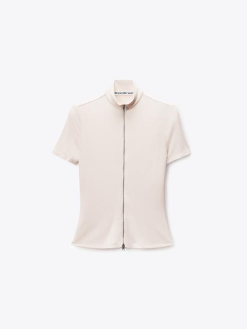 Rashguard Mock Neck Short Sleeve Top