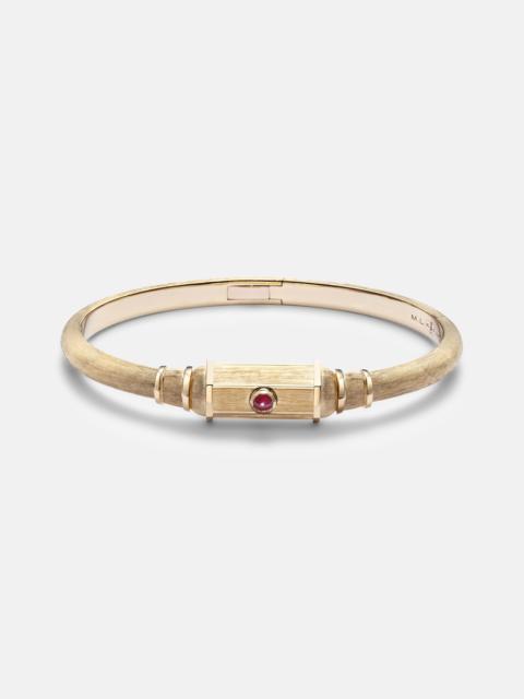 Baby 18kt gold (750/1000) locket bangle with ruby