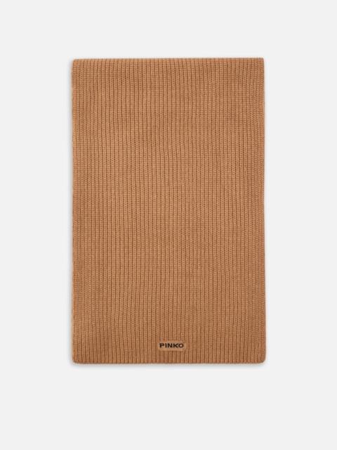 RIBBED WOOL-BLEND SCARF