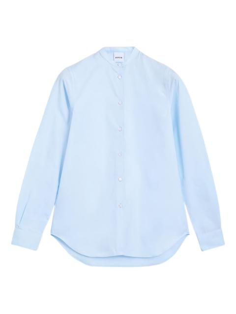 mandarin-collar cotton shirt