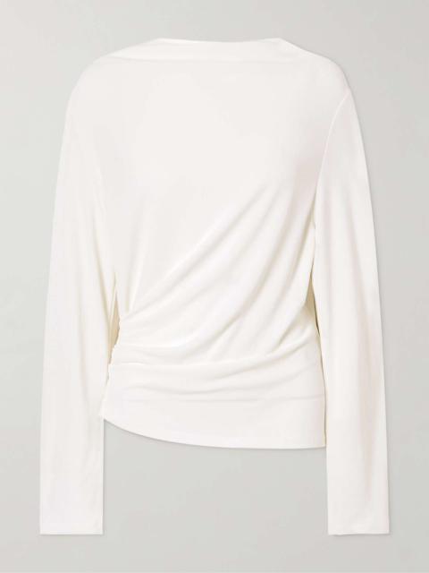 Croisière open-back draped jersey top White