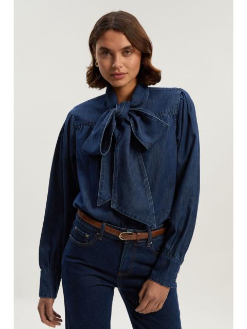 Denim Pussybow Blouse
