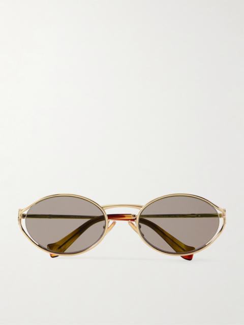 Oval-frame Gold-tone Sunglasses