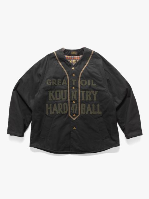 Weather Cotton Oil Coating Baseball Blouson Black