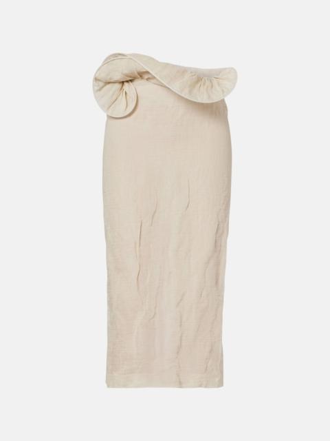 Asymmetric midi skirt