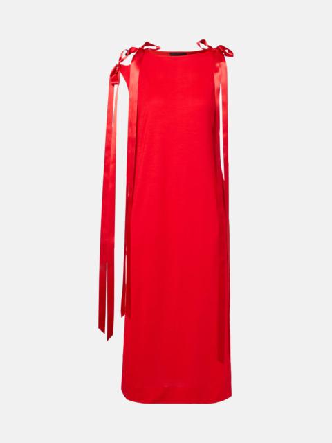 Bow-detail jersey midi dress