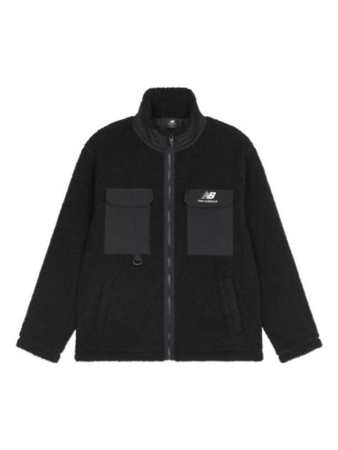 New Balance Logo Velvet Jacket 'Black' AMJ23358-BK