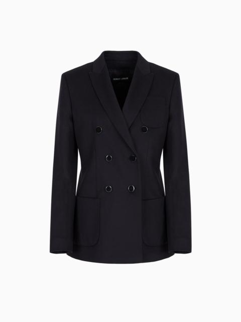 DOUBLE-BREASTED JACKET IN VIRGIN WOOL AND CASHMERE