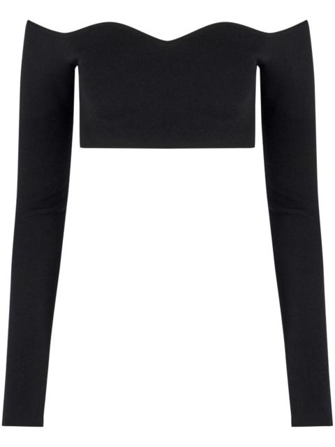 off-shoulder cropped top