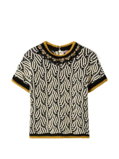 patterned beaded top