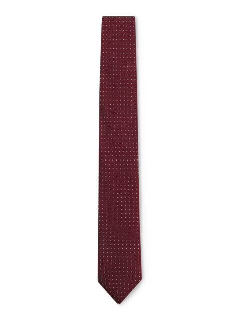 SILK-BLEND TIE WITH JACQUARD-WOVEN DOT MOTIF