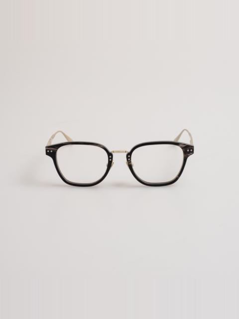 Jeffrey Optical Frame in Black Horn and Silver