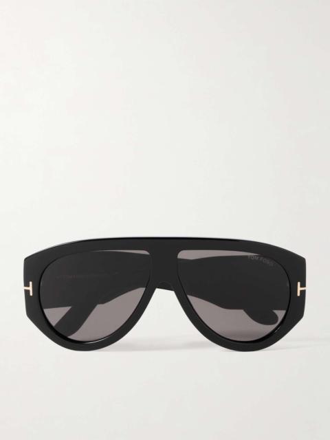 Bronson aviator-style acetate sunglasses Black