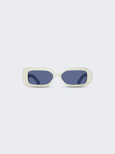 X Jacquemus Rond Rectangular Sunglasses White And Blue