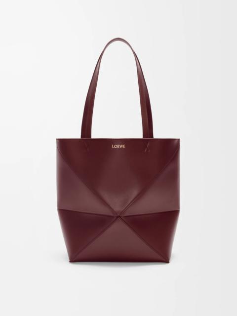Puzzle Fold Tote in shiny calfskin