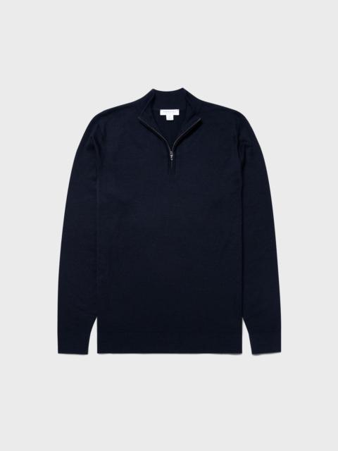 Fine Merino Wool Zip Neck