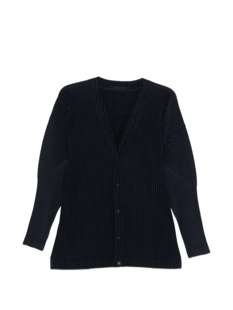 pleated buttoned cardigan