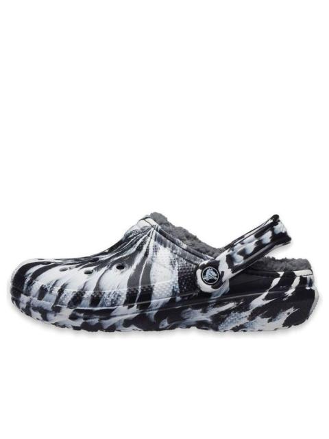 (WMNS) Crocs Classic Lined Clog Outdoor Sandals 'Marbled White Black' 207180-103