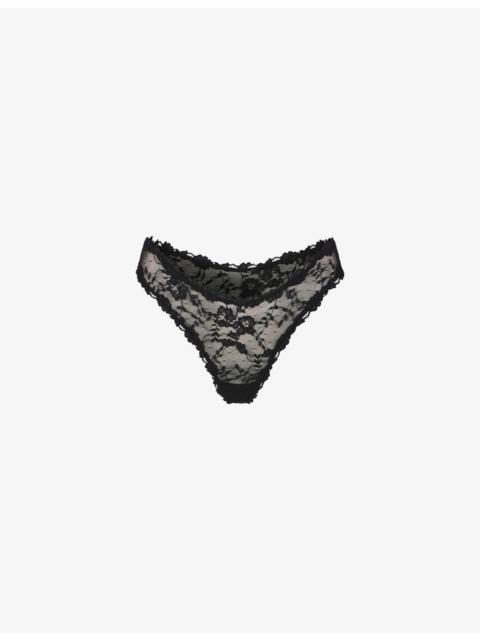 Dipped Stretch-Lace Thong