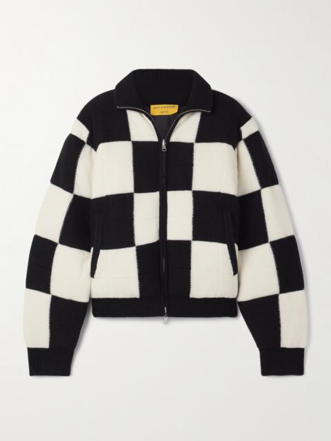 Checked Padded Quilted Wool And Cashmere-blend Jacket