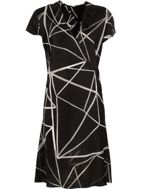 geometric-print wrap dress