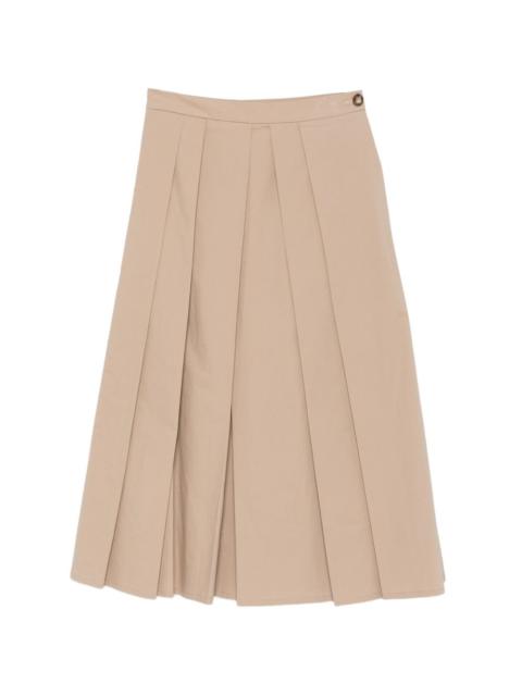 pleated midi skirt