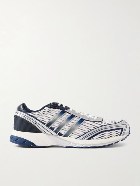 + Sporty & Rich Adizero Adios rubber and leather-trimmed mesh sneakers Blue