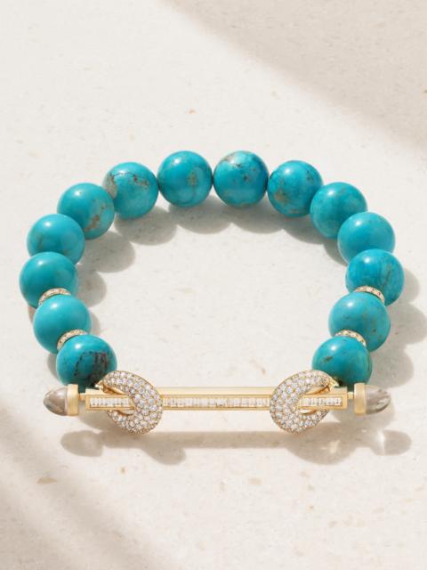 Jumbo Chakra 18-karat Gold Multi-stone Bracelet