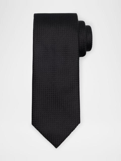 Men's Solid Textured Silk Tie