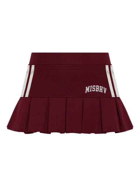 pleated stripe mini skirt